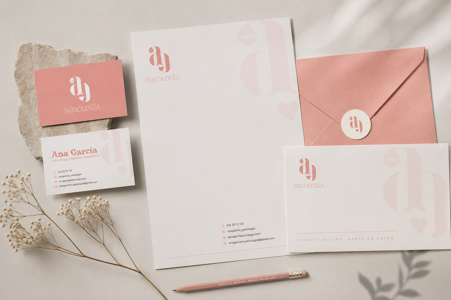 Identidad de marca Ana García — branding diseñado por BYPO Studio en A Coruña, Galicia