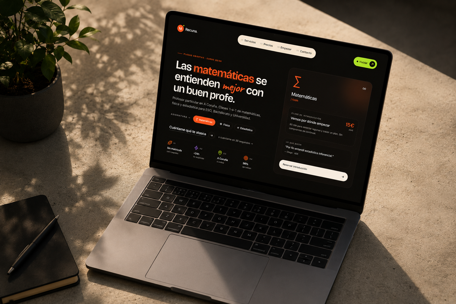 Miguel Recuna Profe — caso de estudio de BYPO Studio en A Coruña, Galicia